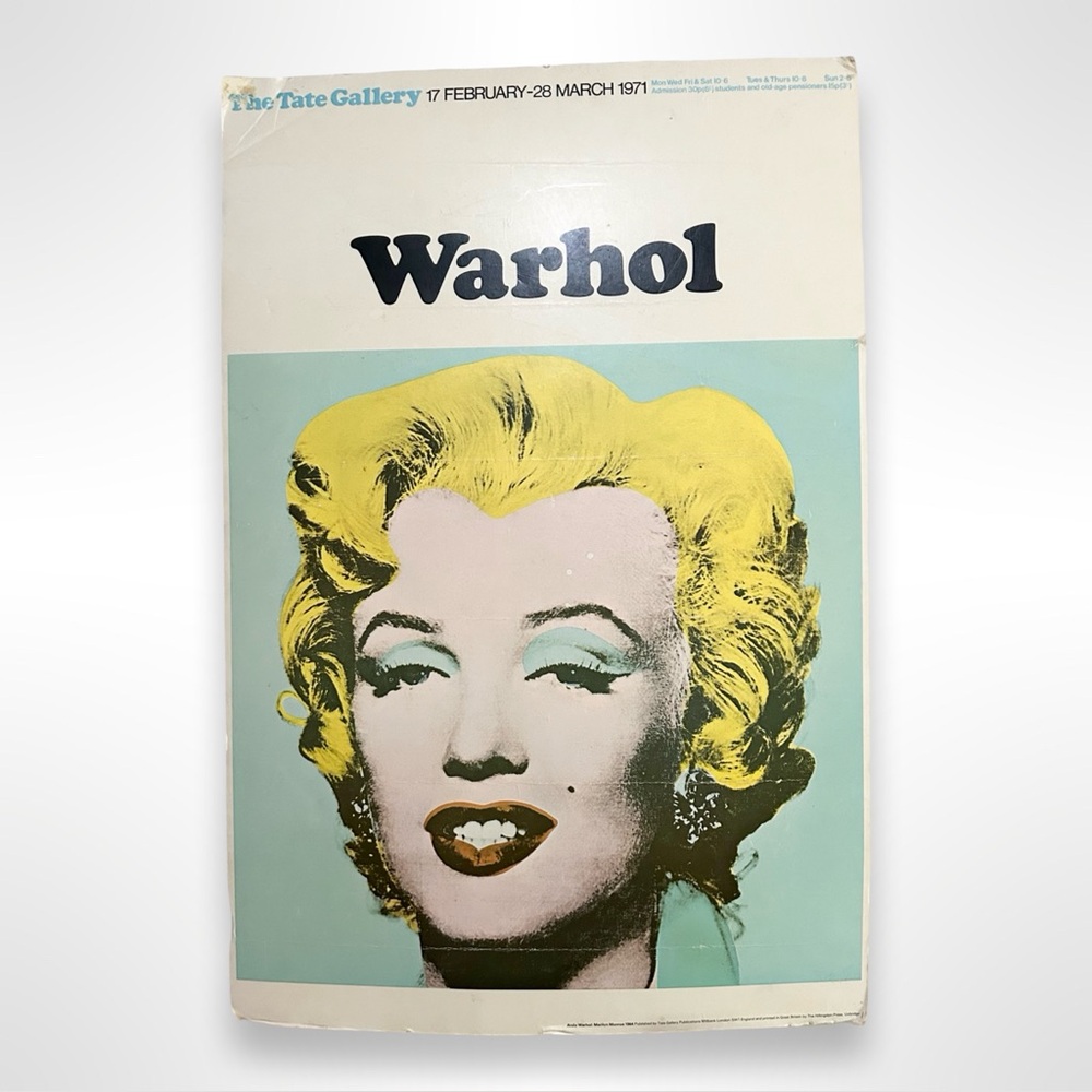 ANDY WARHOL Marilyn Monroe Tate gallery 1971 exhibition poster